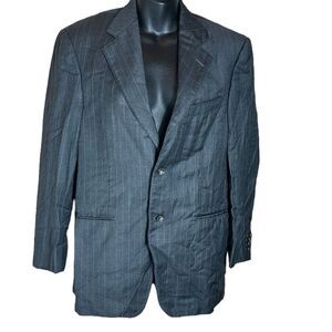 Ermenegildo zegna traveller two button suit jacket gray pin stripe 100% wool
